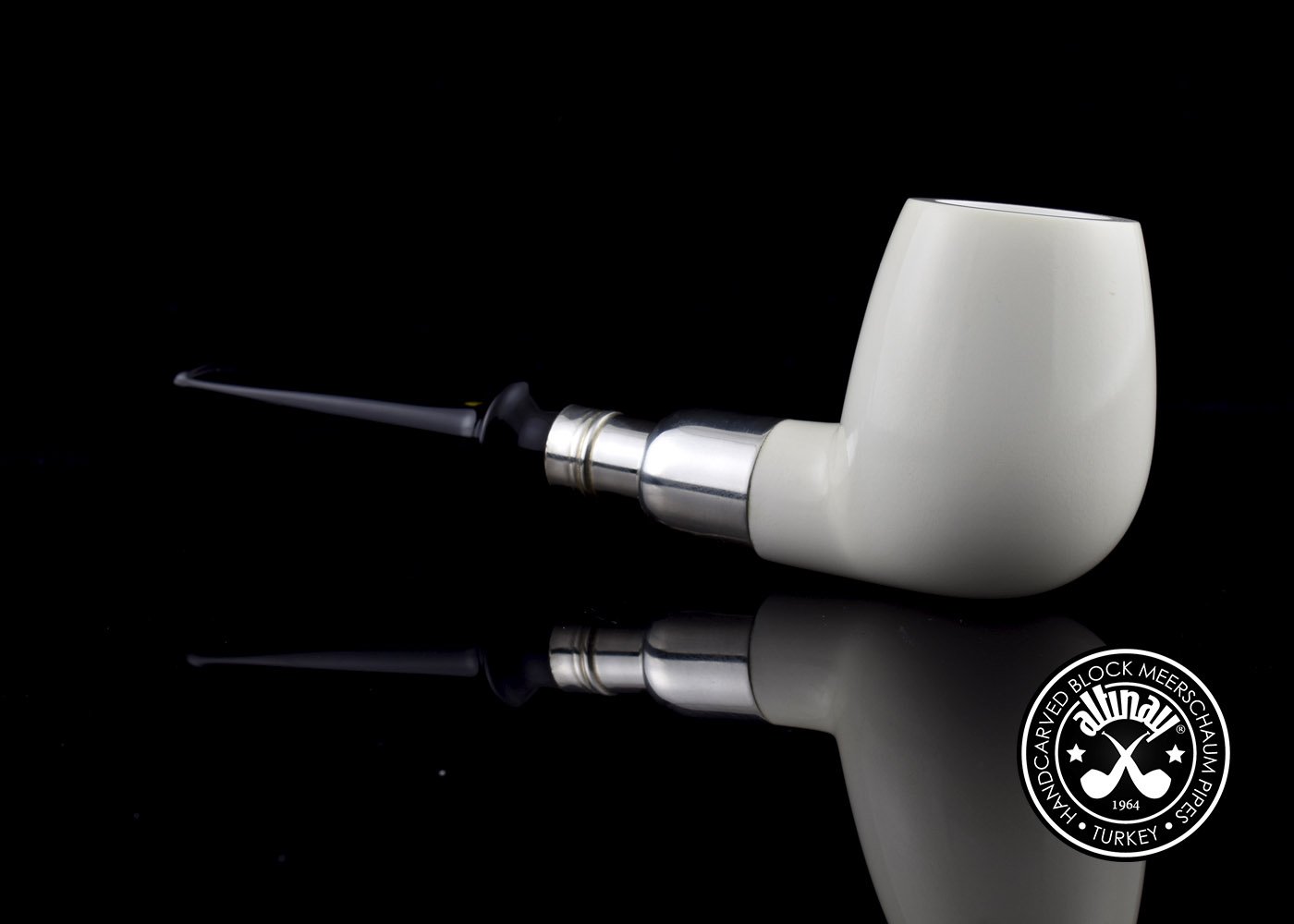 altinay-billiard-meerschaumpfeife-silber-spigot-tabakpfeife image 3