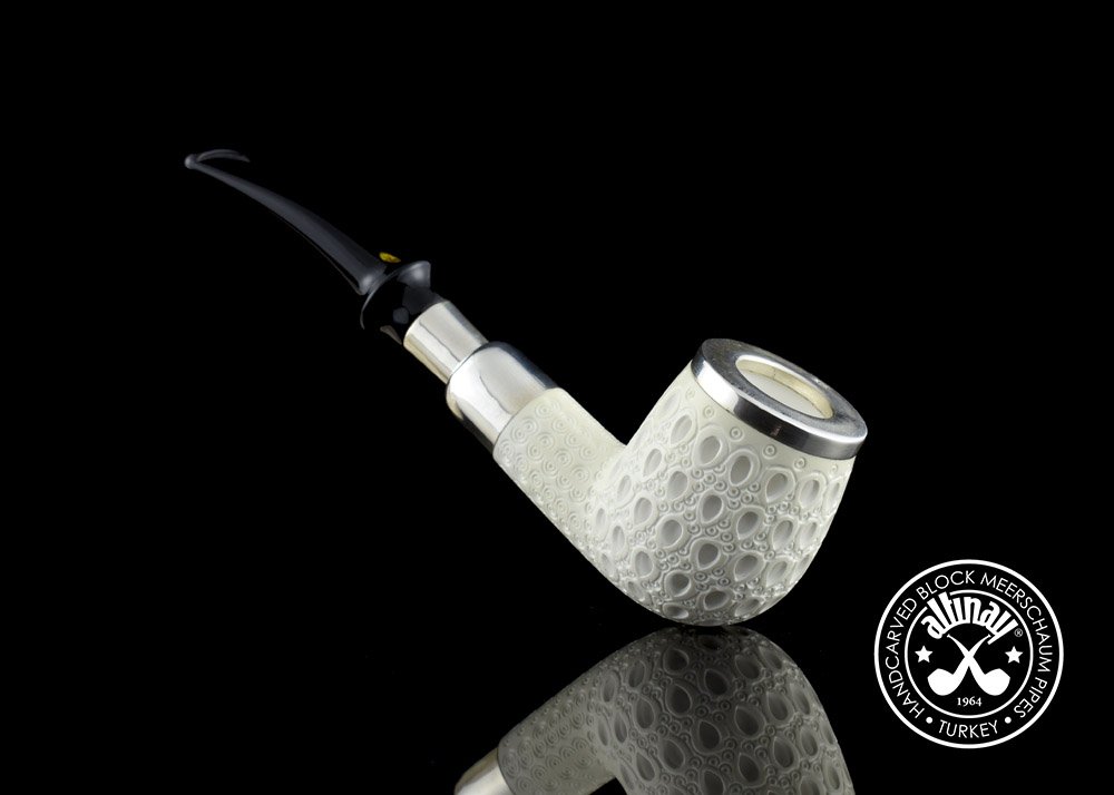 altinay-spigot-army-top-silver-bent-billiard-meerschaumpfeife-silber image 3