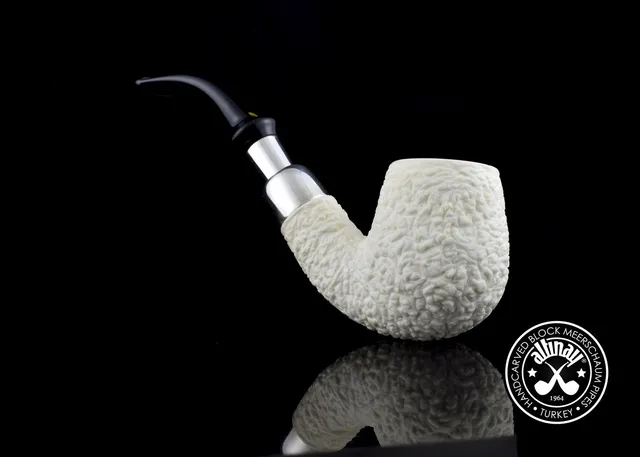 altinay-spigot-bent-billiard-meerschaumpfeife-silber image 1