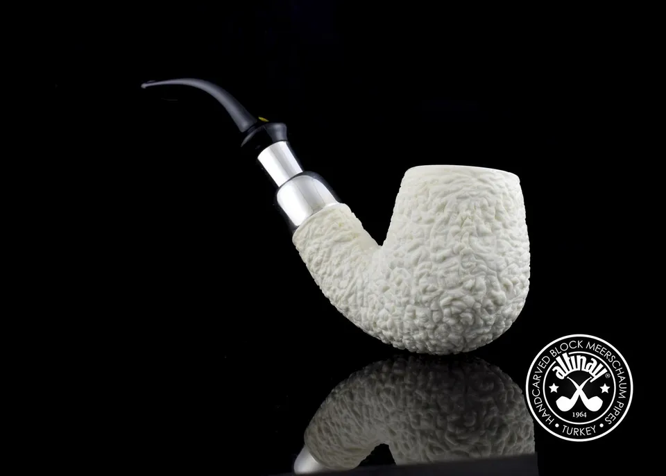 altinay-spigot-bent-billiard-meerschaumpfeife-silber image 1