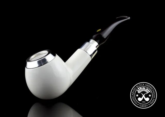 altinay-spigot-apple-meerschaumpfeife-silber-mit-cap image 1