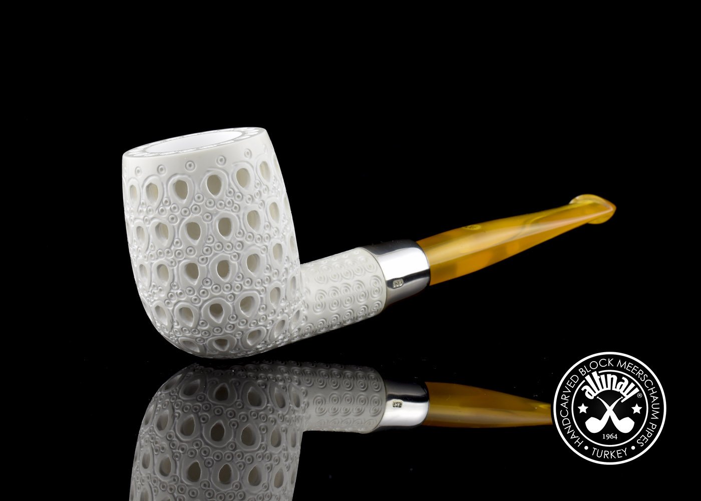 altinay-army-latticed-billiard-meerschaumpfeife-silber image 3