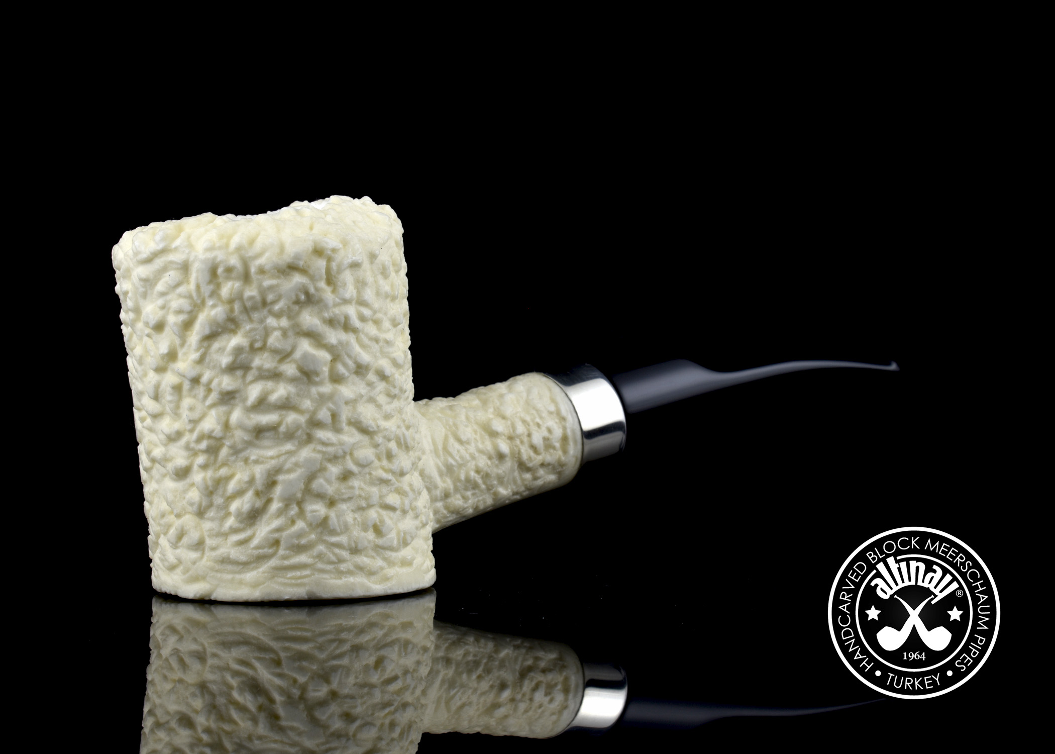altinay-classic-poker-45524-meerschaumpfeife-rustiziert-silber image 2
