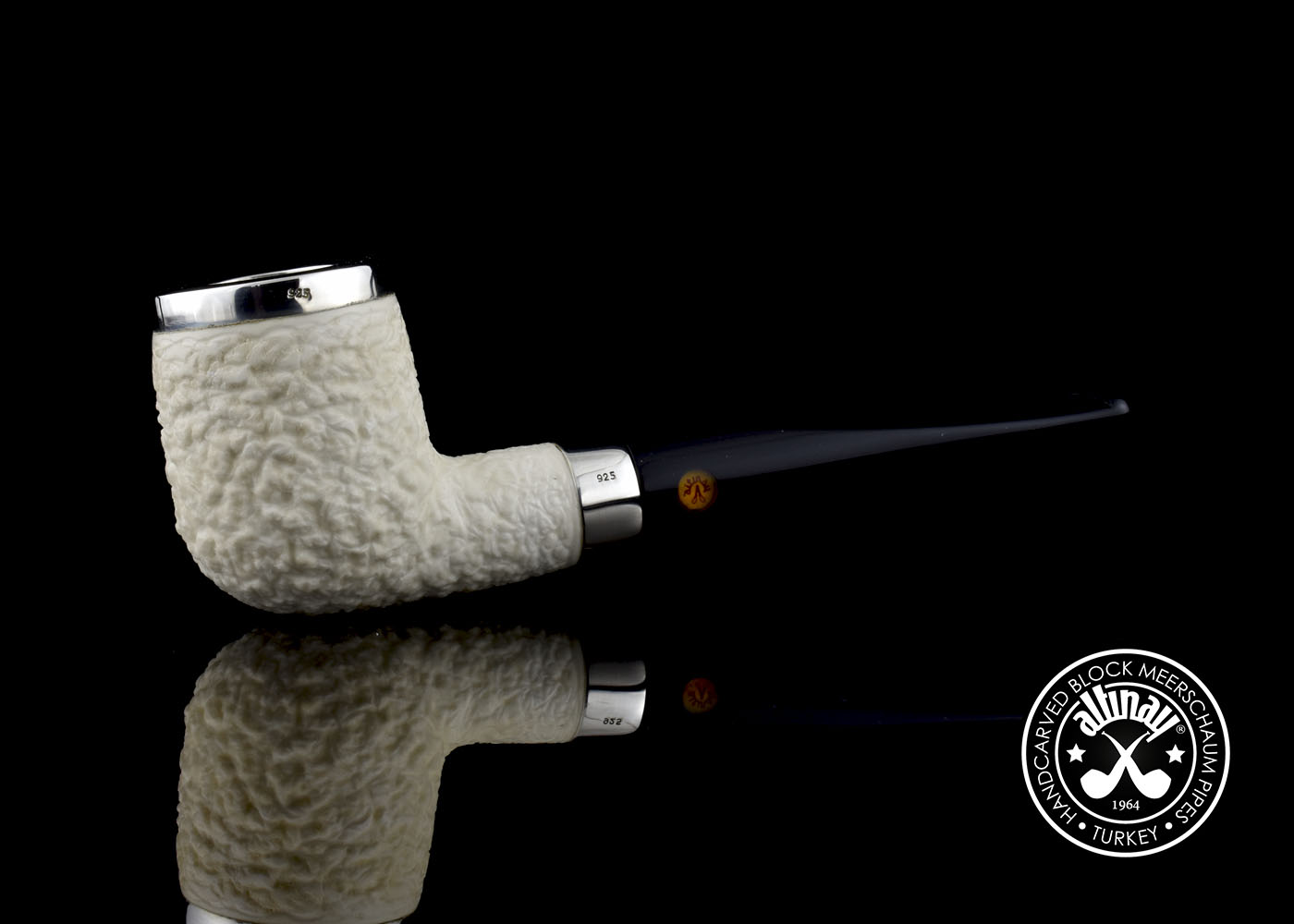 altinay-classic-billiard-meerschaumpfeife-mit-silberring-glatt-2 image 1