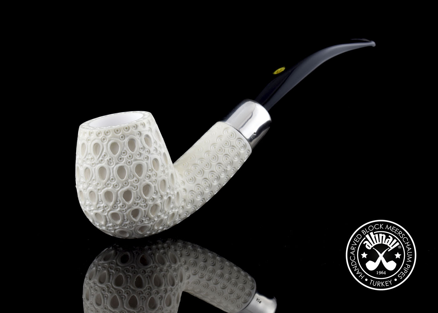 altinay-spigot-bent-billiard-silber-army-meerschaumpfeife image 2