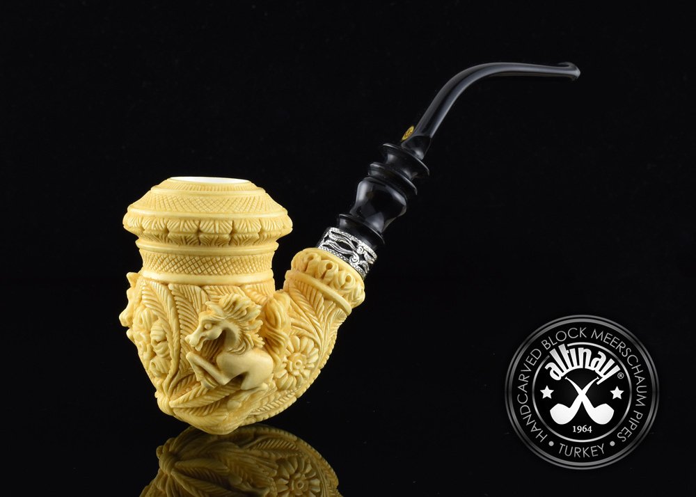 altinay-calabash-pferd-meerschaumpfeife-silberring-mit-stopfer-set image 3