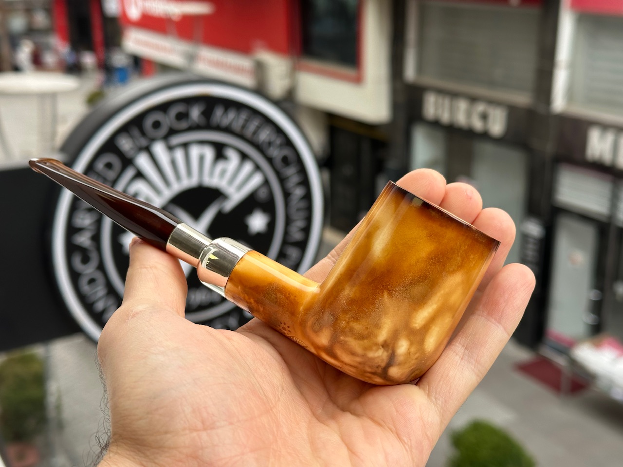 altinay-translucent-xl-billiard-silver-spigot-meerschaumpfeife image 4
