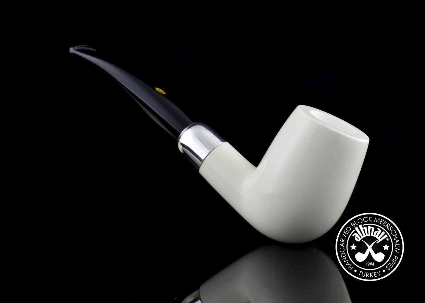 altinay-spigot-army-bent-billiard-pfeife-meerschaum-silber image 6