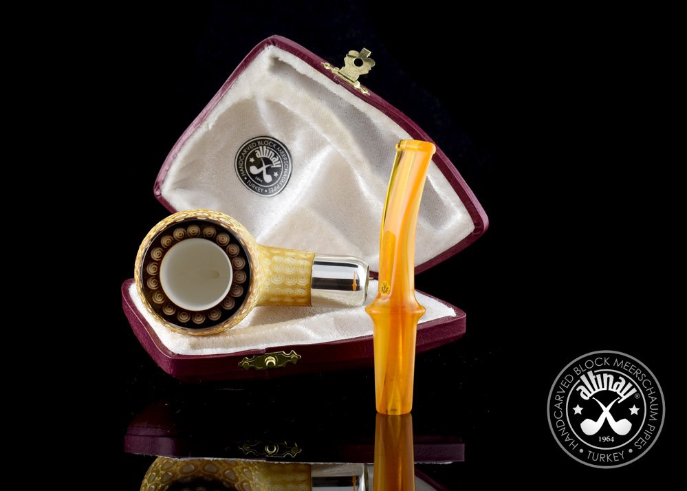 altinay-calcined-23259-bent-billiard-meerschaumpfeife-silver-army image 5