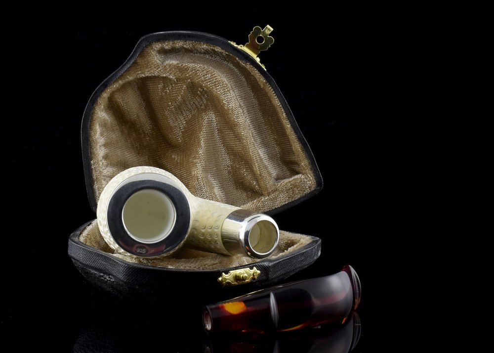 altinay-spigot-bent-silver-army-meerschaumpfeife-outlet image 5