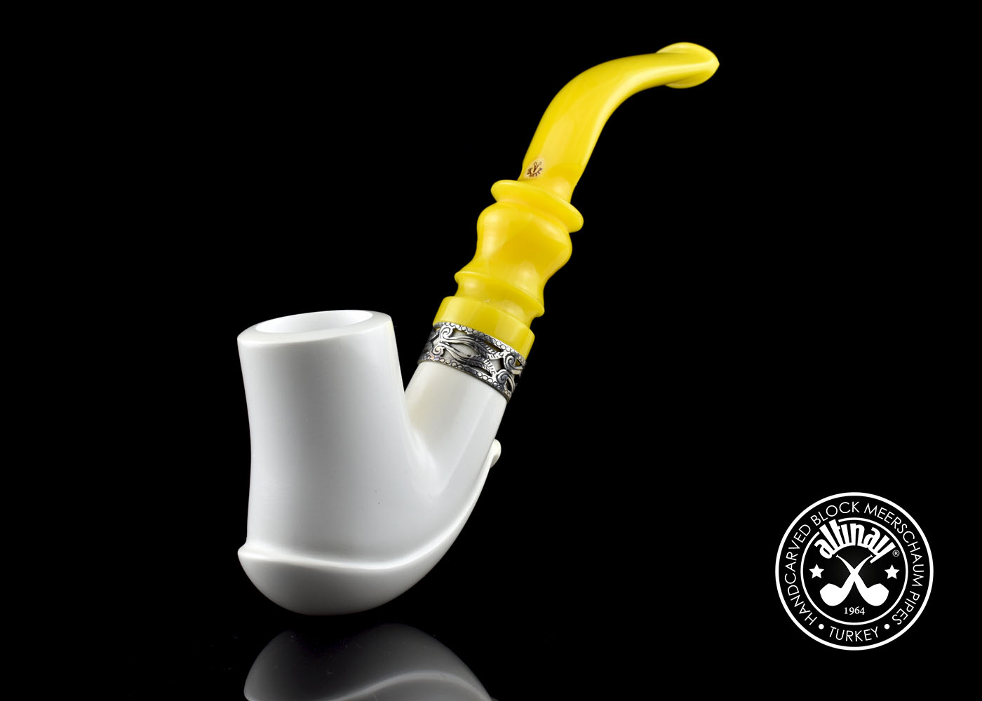 altinay-classic-bent-meerschaumpfeife-silberband-gebogen-2 image 2