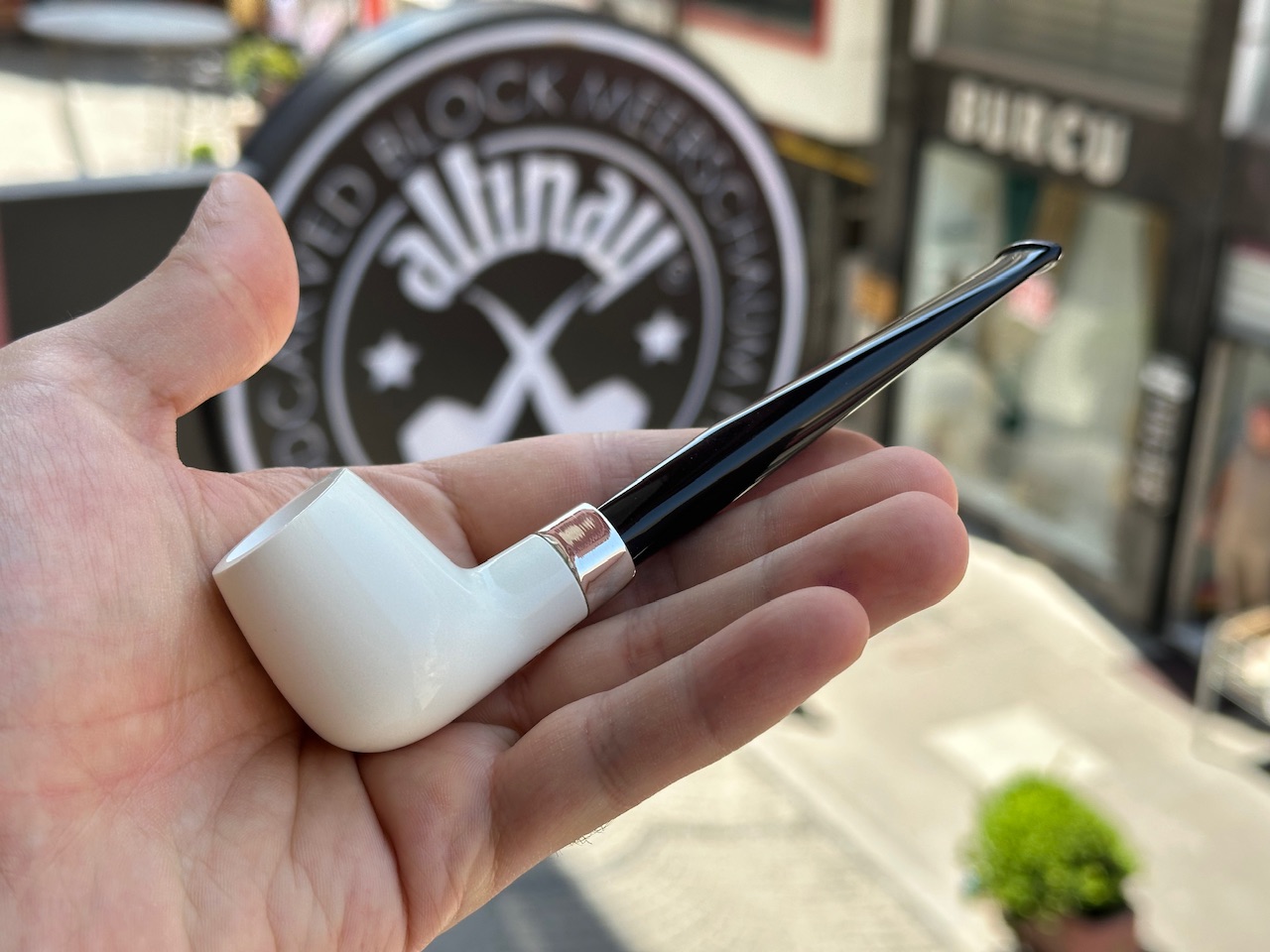 altinay-spigot-billiard-meerschaumpfeife-army-silber image 1