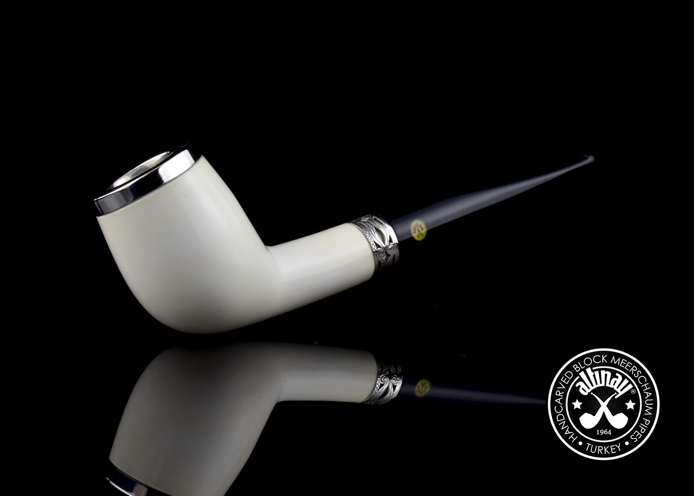 altinay-classic-top-silver-belge-meerschaumpfeife-mit-silberring image 1