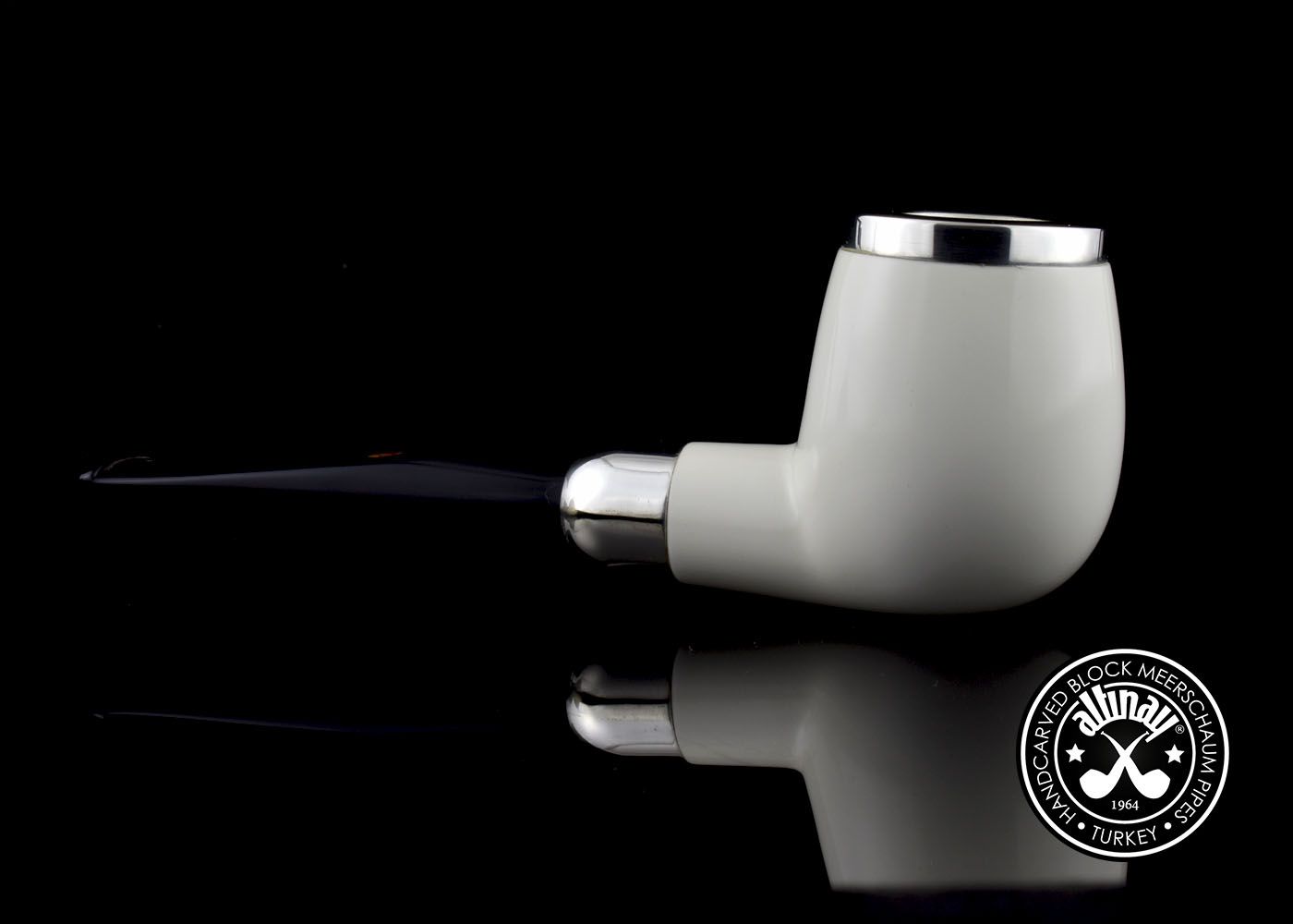 altinay-spigot-army-billiard-meerschaumpfeife-top-silber image 1