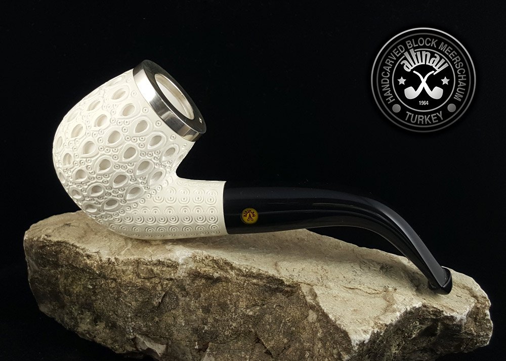 altinay-classic-bent-meerschaumpfeife-silberkappe-etui image 4