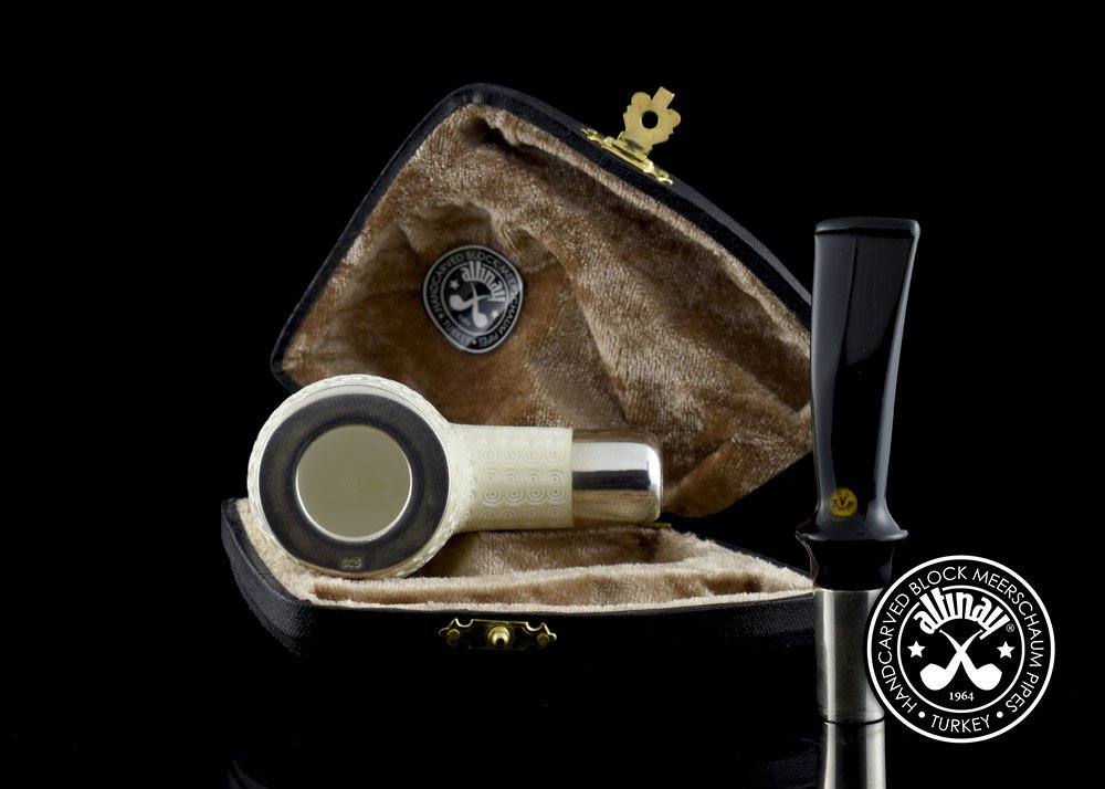 altinay-spigot-army-top-silver-bent-billiard-meerschaumpfeife-silber image 8