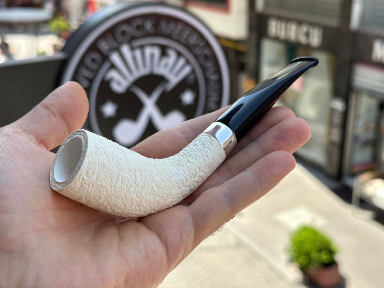 altinay-classic-top-horn-meerschaumpfeife-mit-silberband image 1