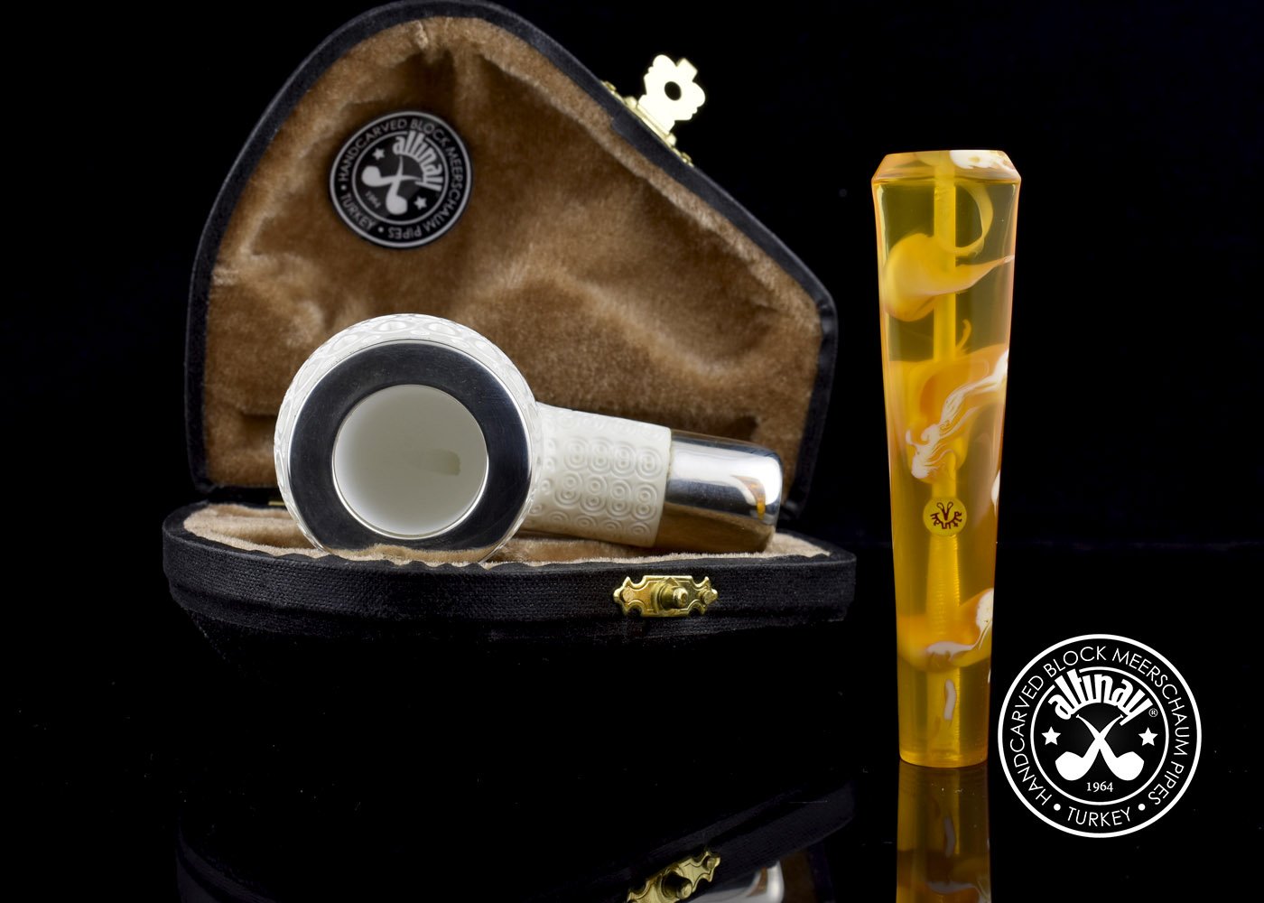 altinay-spigot-army-billiard-meerschaumpfeife-silber-doppel-mundst-ck image 5