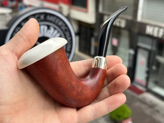altinay-calabash-mahogany-pfeife-silber-army-meerschaum image 1