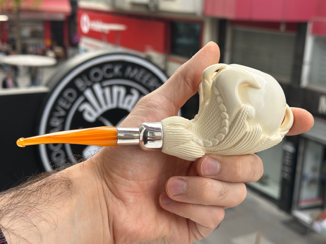 altinay-eagle-s-claw-silber-spigot-meerschaumpfeife image 3