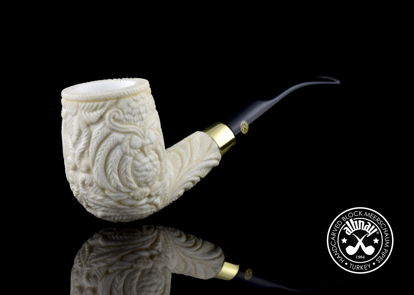 altinay-classic-billiard-eule-meerschaumpfeife-natur-blockmeerschaum image 1