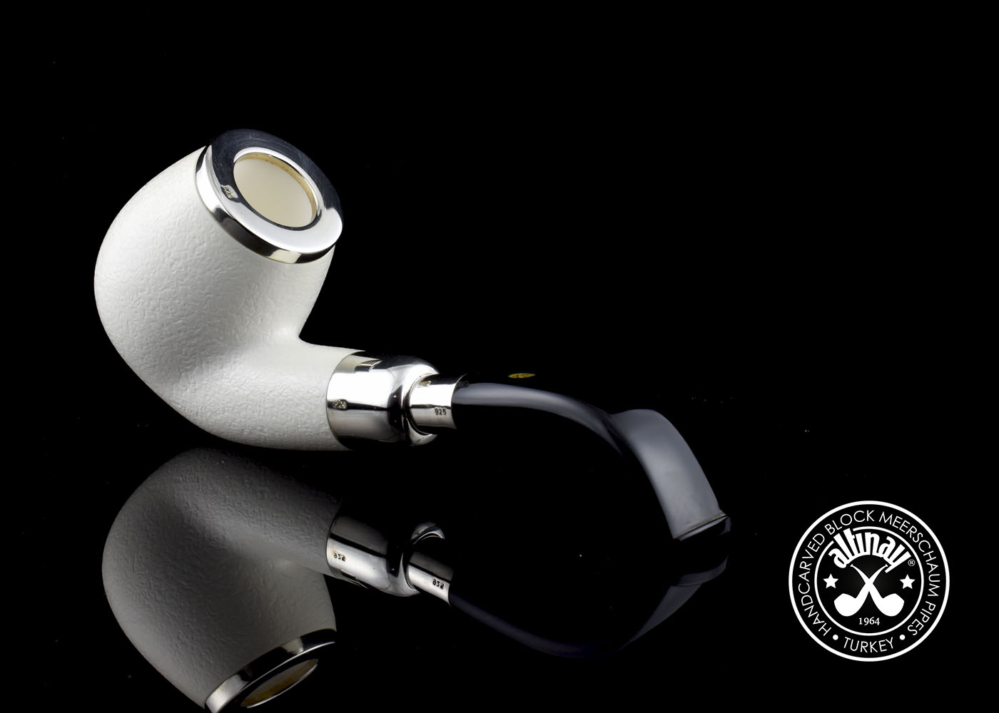 altinay-spigot-bent-brandy-meerschaumpfeife-silber-gebogen image 5