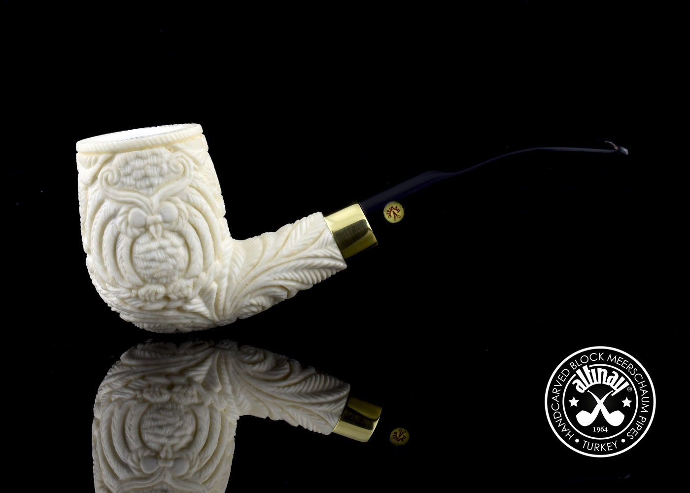 altinay-classic-billiard-eule-meerschaumpfeife-natur-blockmeerschaum image 2