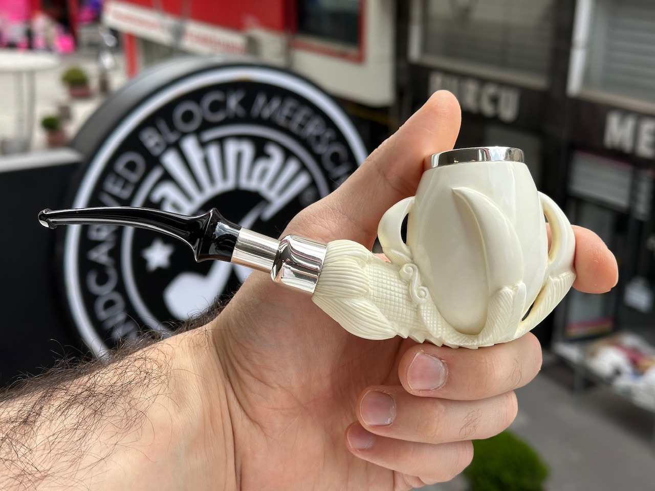 altinay-eagle-s-claw-top-silver-claw-spigot-meerschaumpfeife-silber image 5