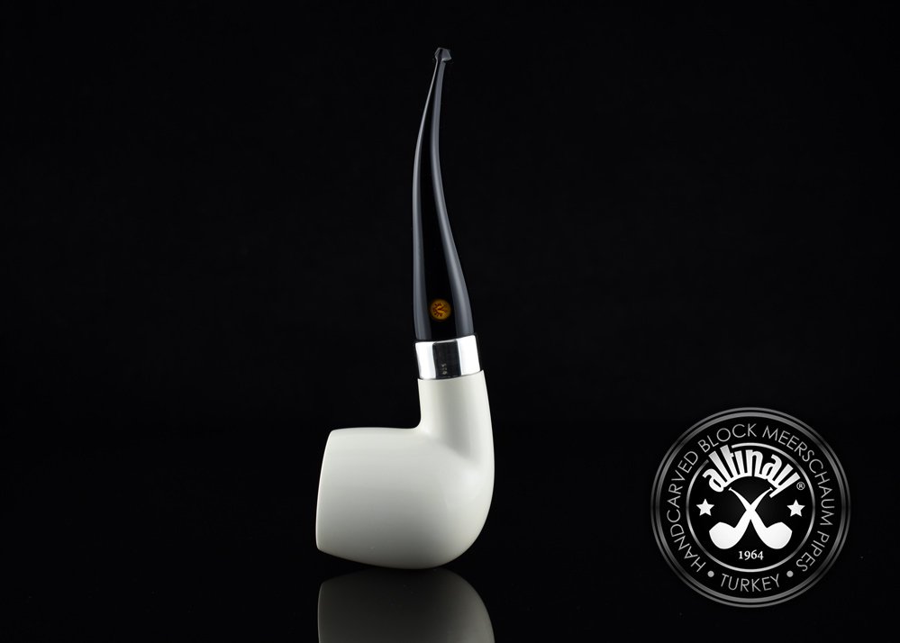 altinay-classic-half-bent-meerschaumpfeife-silberband image 3