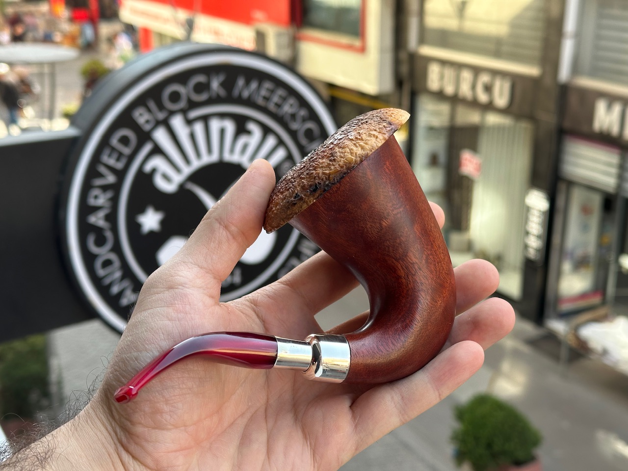 altinay-calabash-mahogany-silber-spigot-tabakpfeife-meerschaum-2 image 2