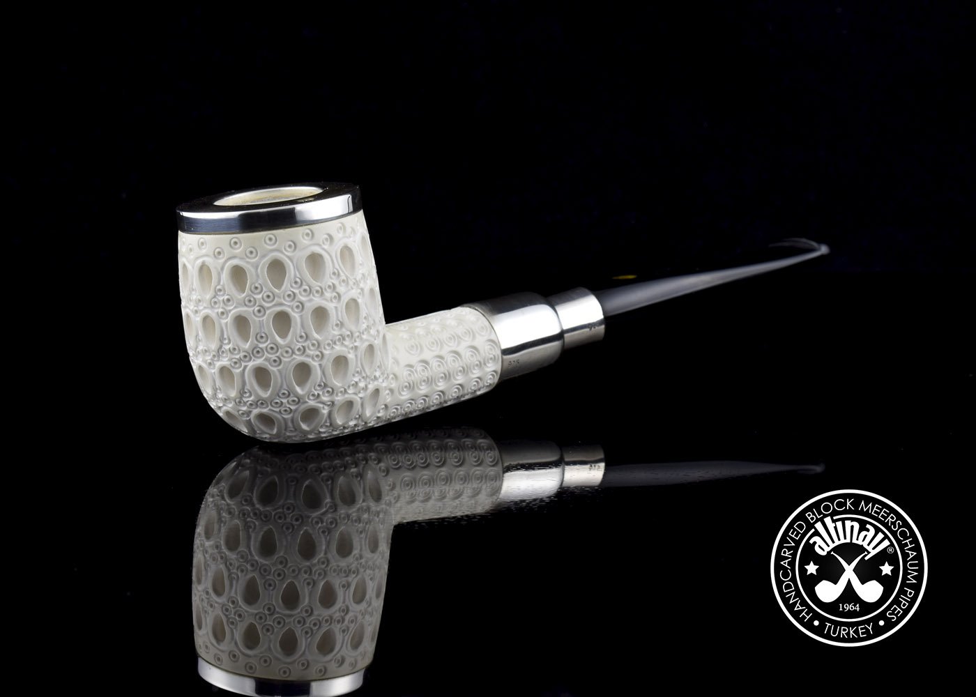 altinay-spigot-billiard-meerschaumpfeife-top-silber image 2