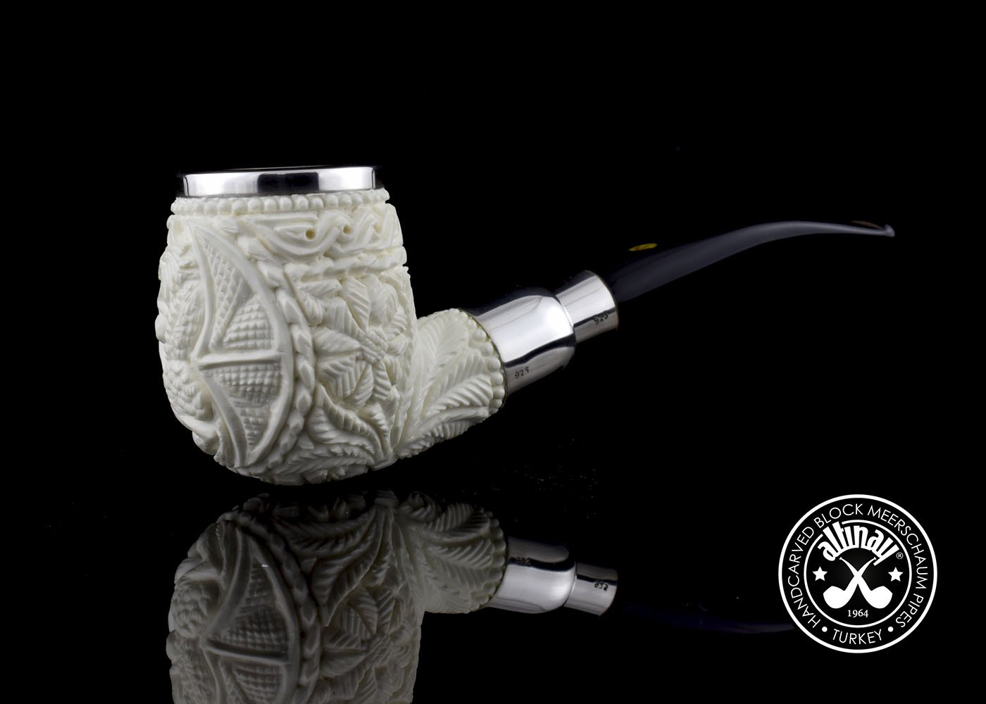 altinay-spigot-apple-meerschaumpfeife-drache-silber image 6