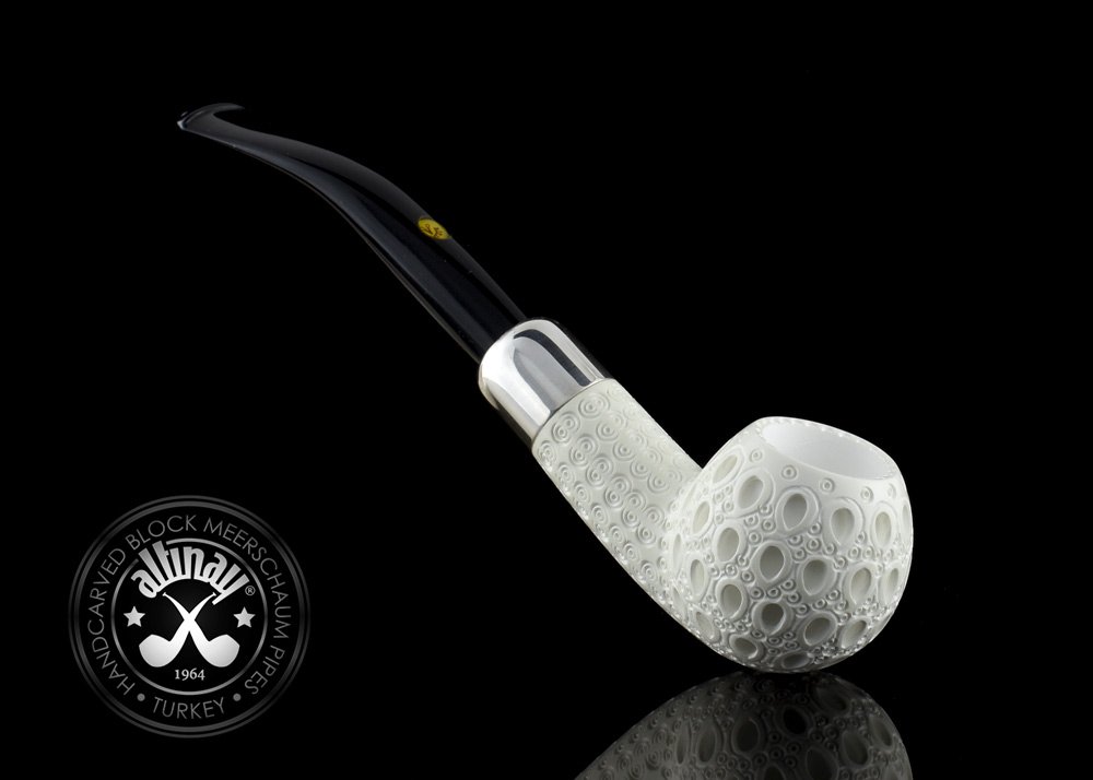 altinay-spigot-army-ball-meerschaumpfeife-silberring image 1