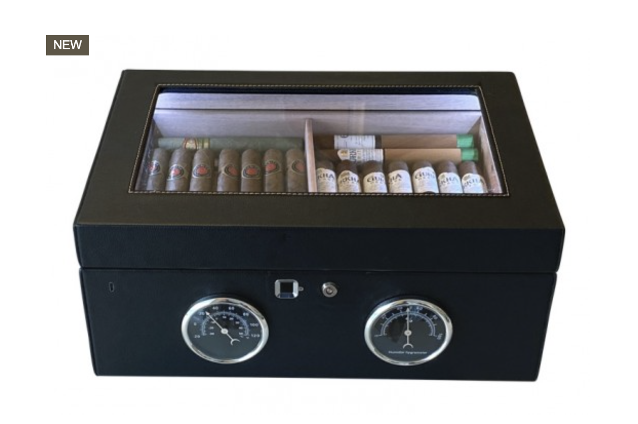 prestige-lemans-gt-humidor-120-zigarren-schwarz-leder-glas-led image 3
