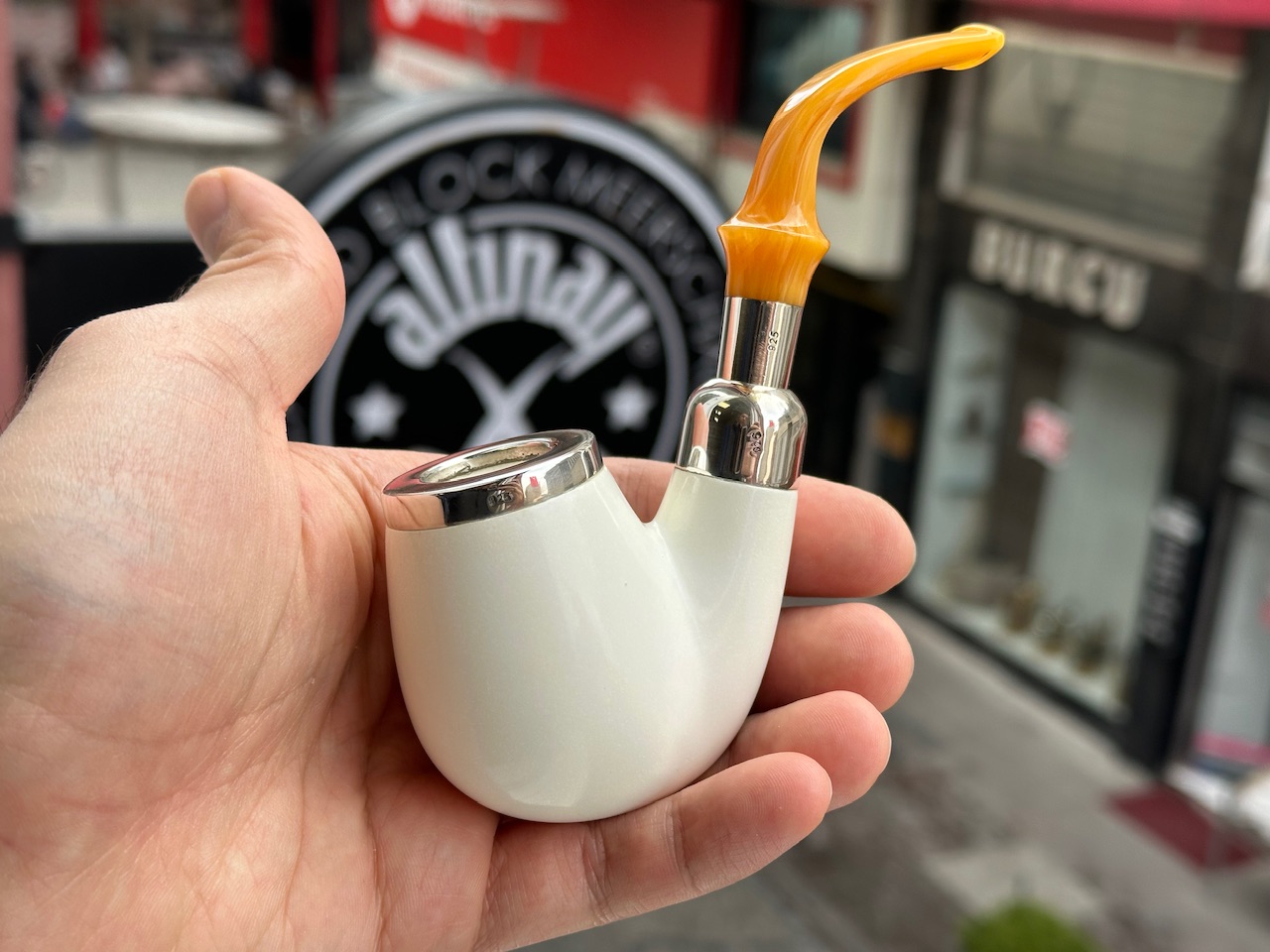 altinay-spigot-oom-paul-tabakpfeife-silber-meerschaum image 1
