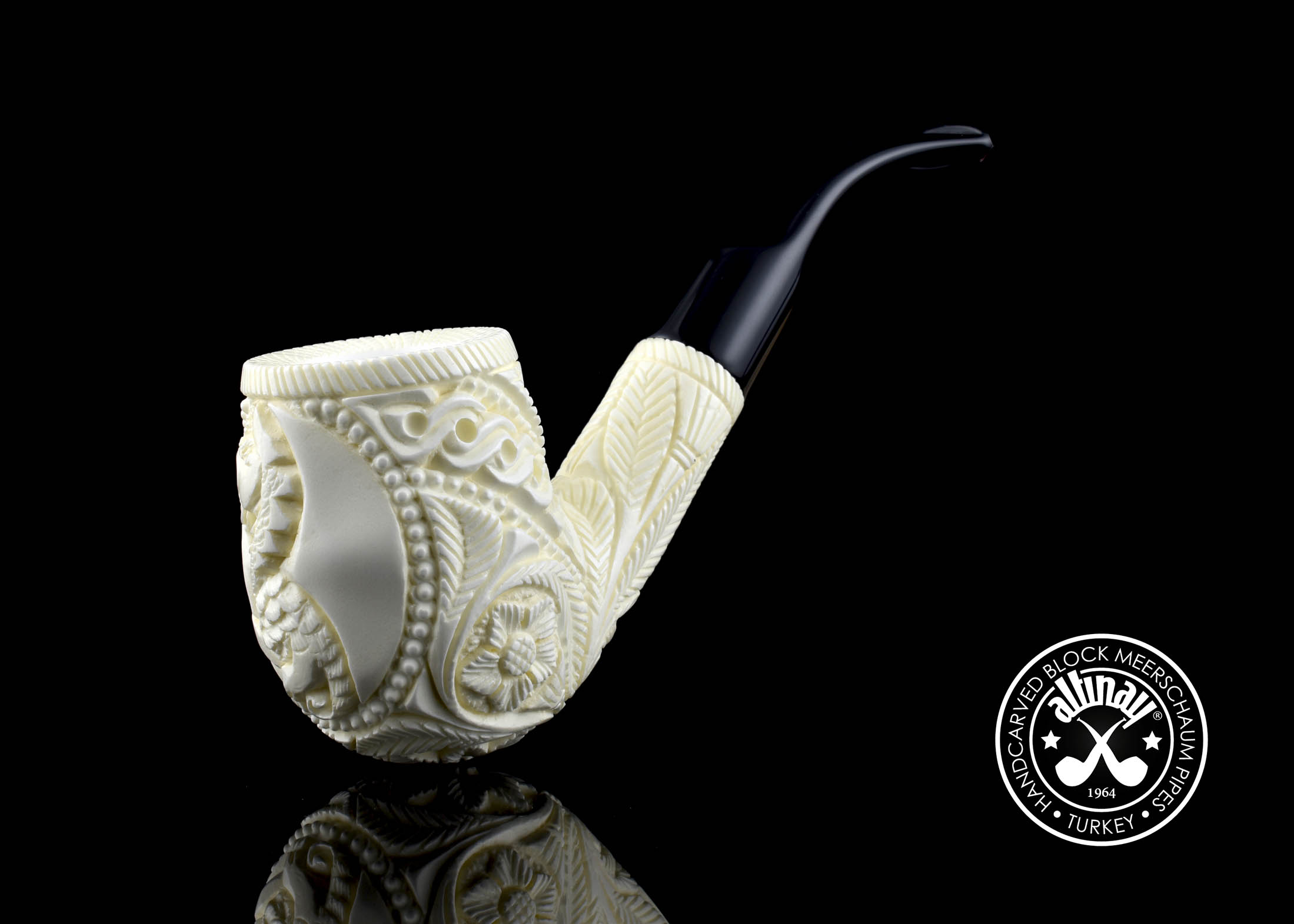 altinay-classic-bent-billiard-meerschaumpfeife-drache-motiv image 1