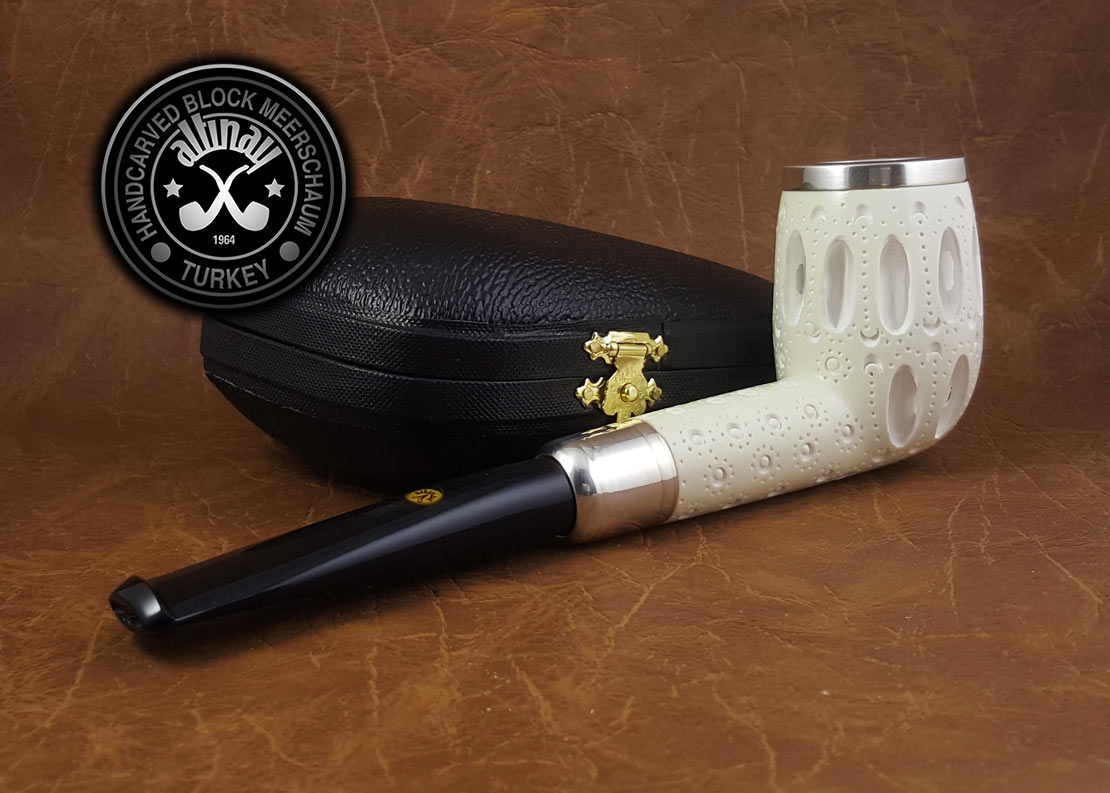 altinay-spigot-army-billiard-meerschaumpfeife-silberkappe image 4