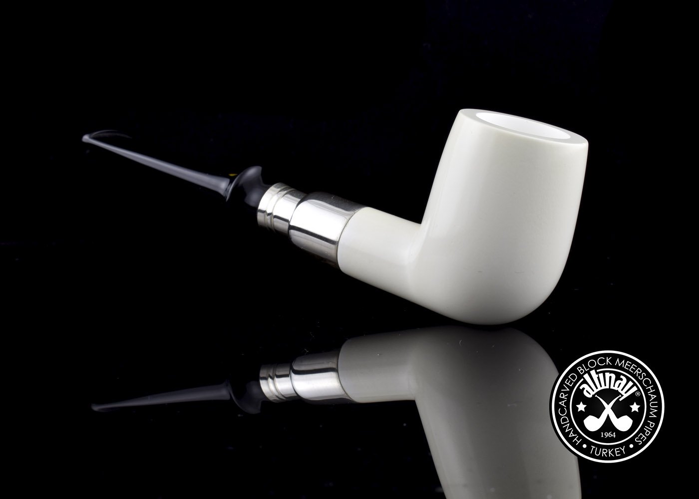 altinay-spigot-billiard-meerschaumpfeife-silber-3 image 3