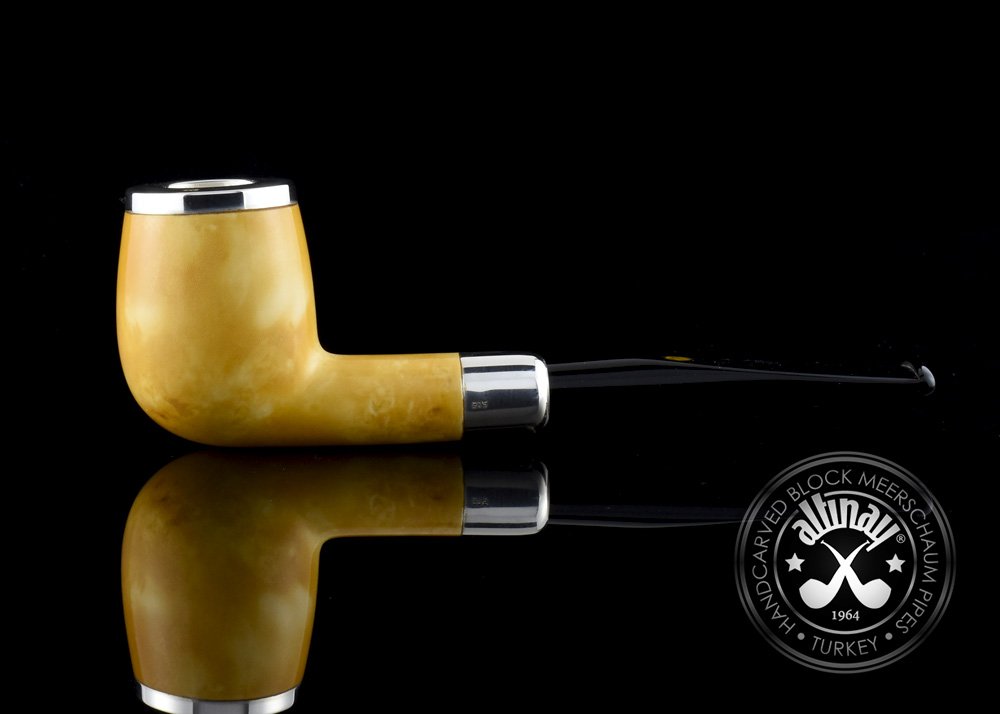 altinay-calcined-billiard-meerschaumpfeife-silver-army-cap image 3
