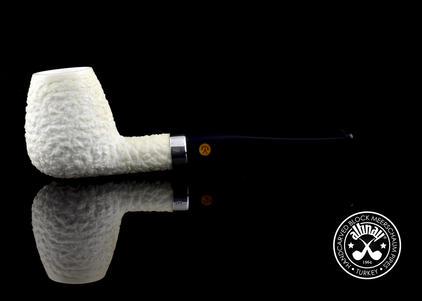 altinay-classic-billiard-meerschaumpfeife-mit-silberring-glatt image 2
