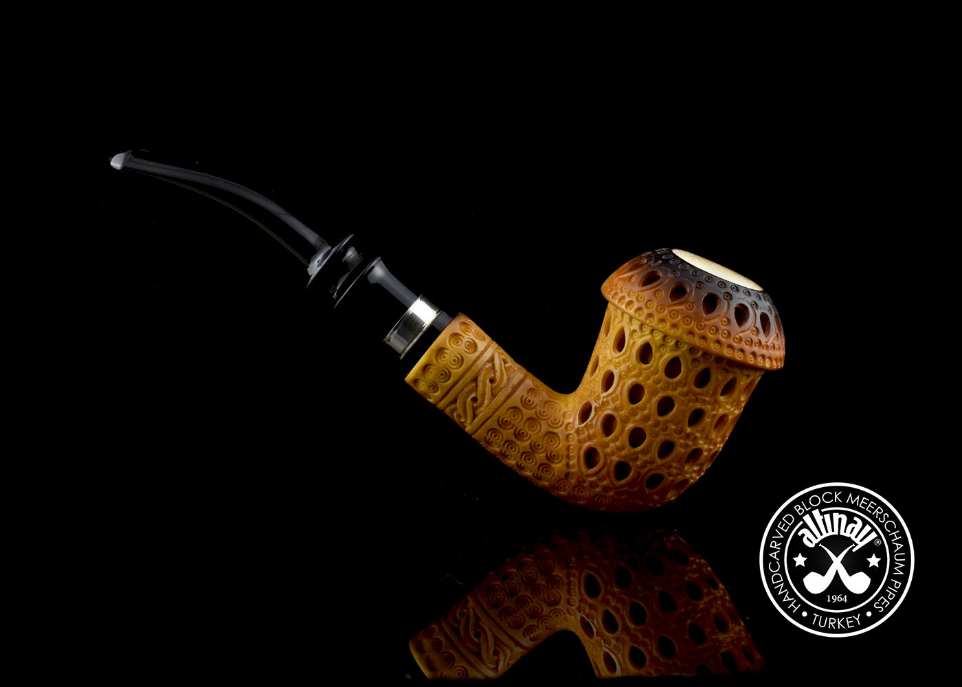 altinay-calabash-meerschaumpfeife-silberband-natur image 3