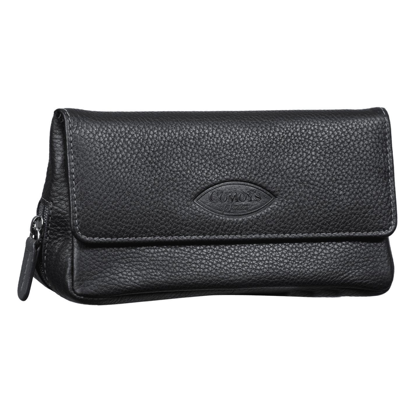comoy-s-tabakbeutel-leder-schwarz-grau-1-pfeife image 3