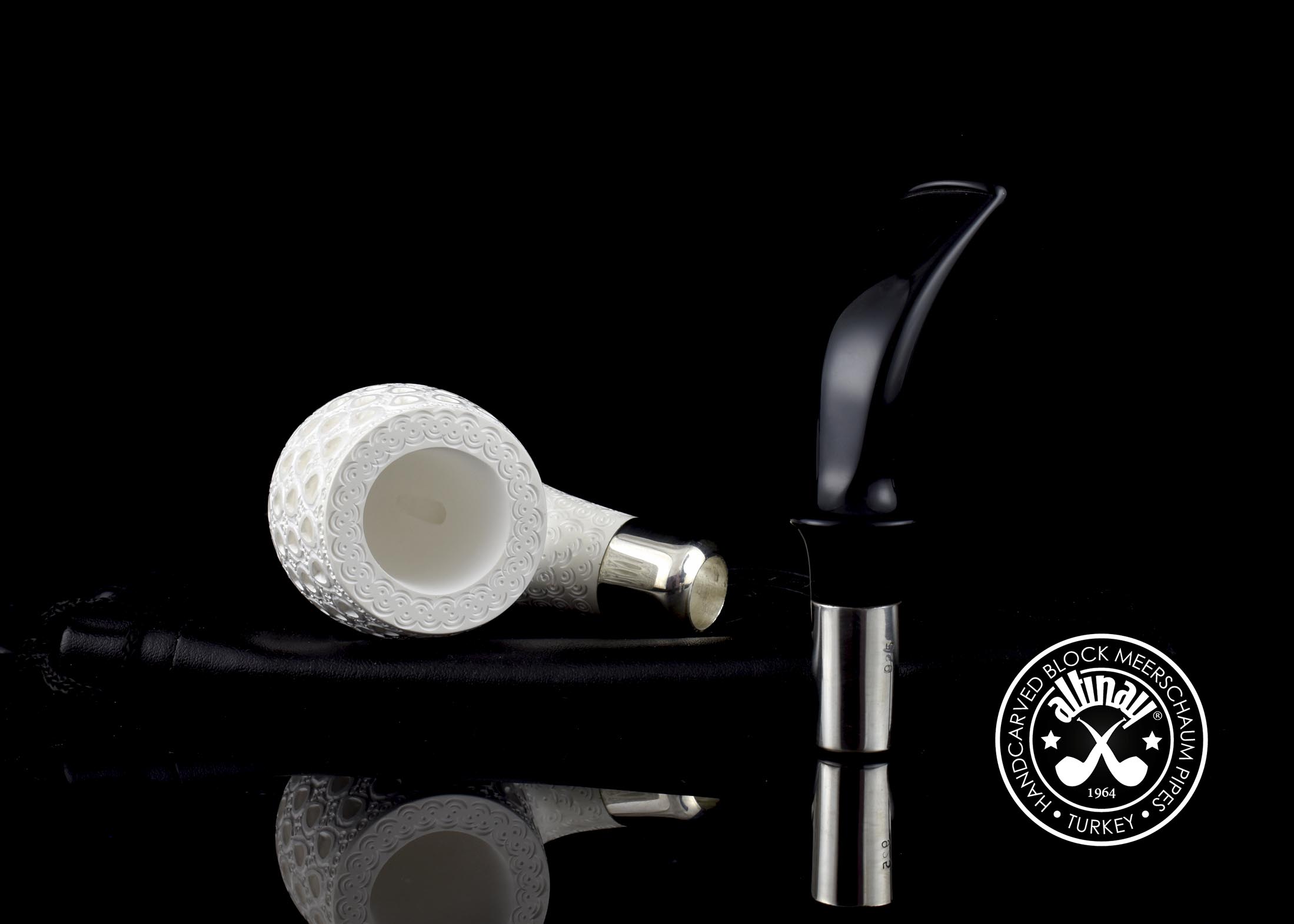 altinay-spigot-49851-bent-billiard-meerschaumpfeife-silber image 2