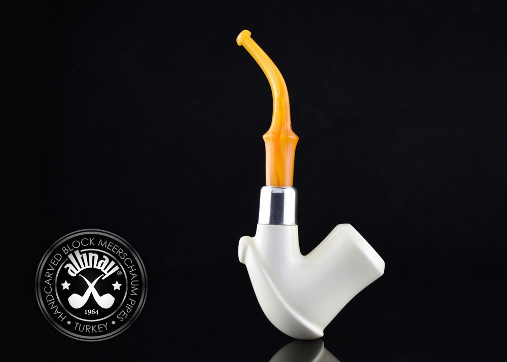 altinay-spigot-army-bent-silver-army-meerschaumpfeife-halbbent image 1