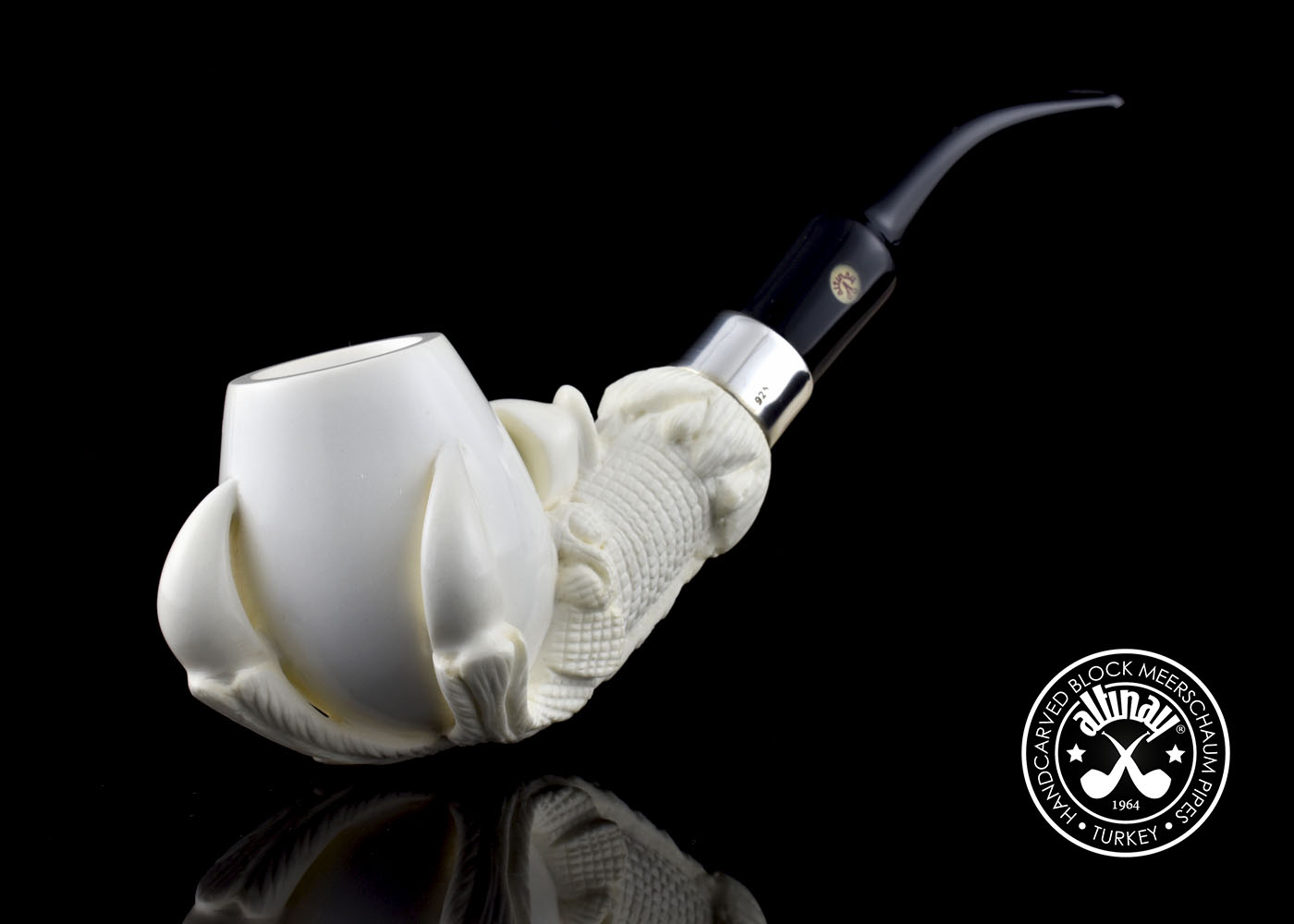 altinay-eagle-s-claw-kralle-meerschaumpfeife-silberband image 2