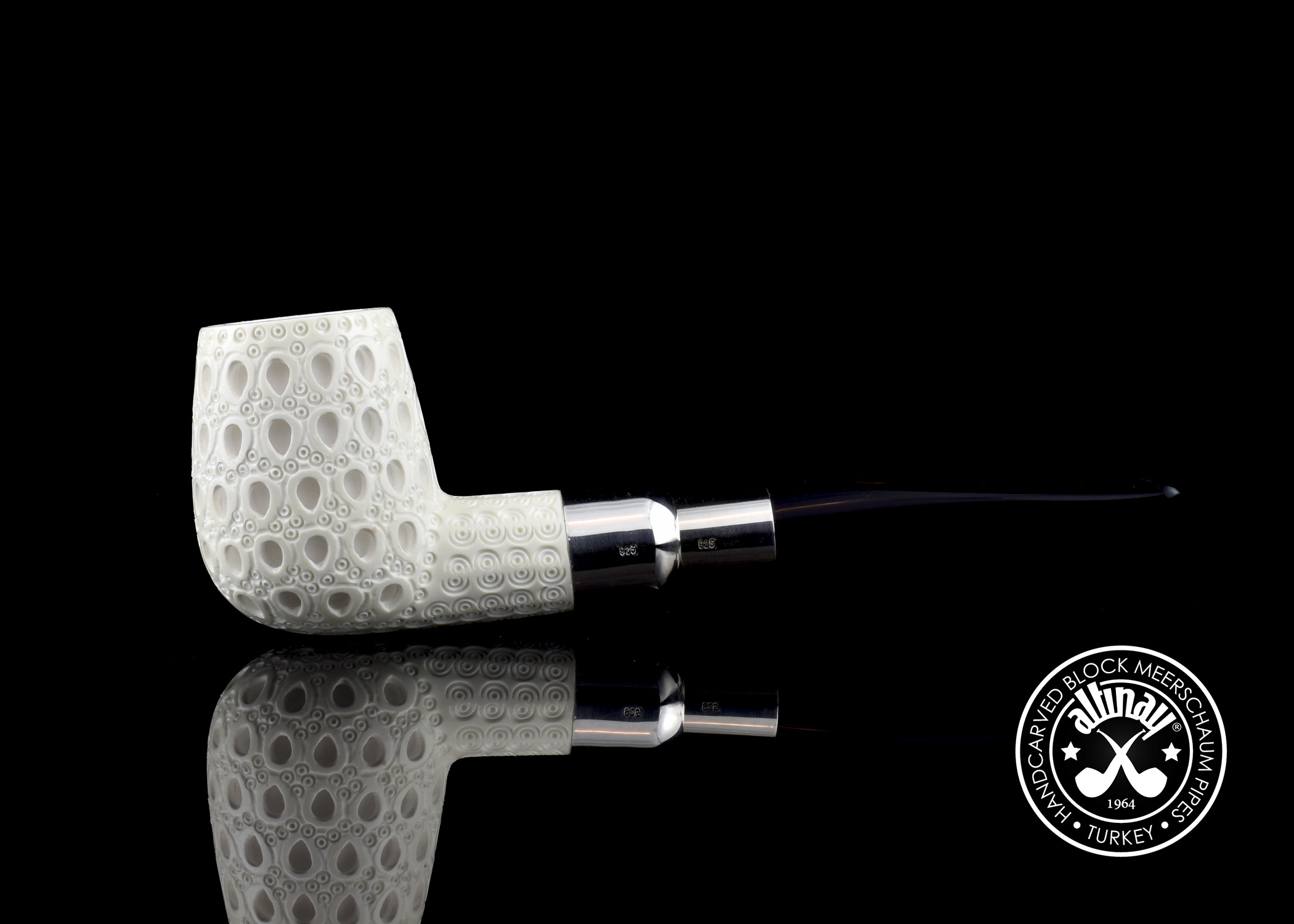 altinay-spigot-billiard-meerschaumpfeife-silber-2 image 2