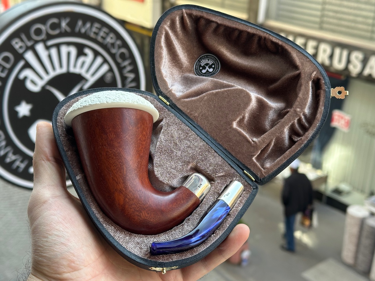 altinay-calabash-mahogany-silber-spigot-tabakpfeife-meerschaum image 6