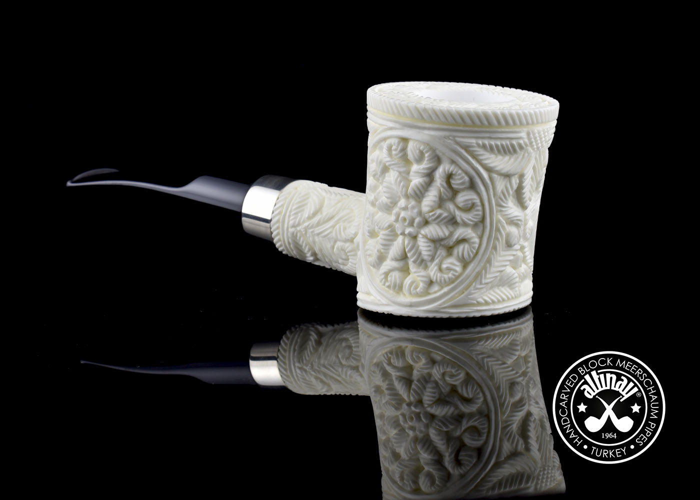 altinay-classic-poker-meerschaumpfeife-mit-silberring-natur image 3