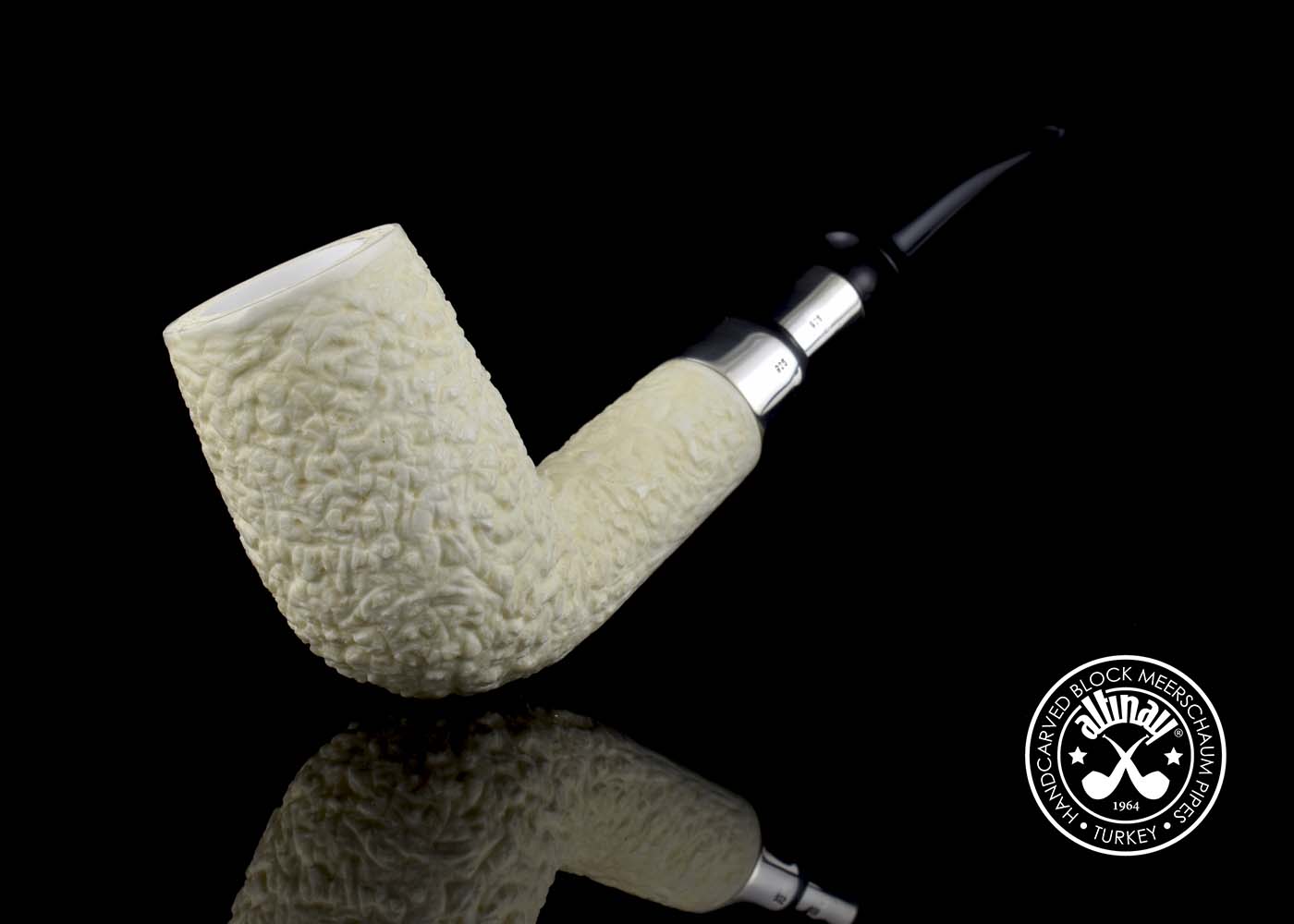 altinay-spigot-meerschaumpfeife-billiard-army-silber image 1