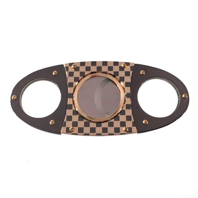 checkerboard-guillotine-zigarrenschneider-chrom-gold-doppelklinge image 1